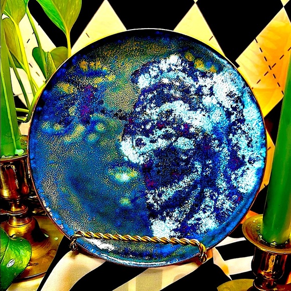 Other - Copper Enamel Art Plate | Vibrant Hand-Fired Colors • One-of-a-Kind